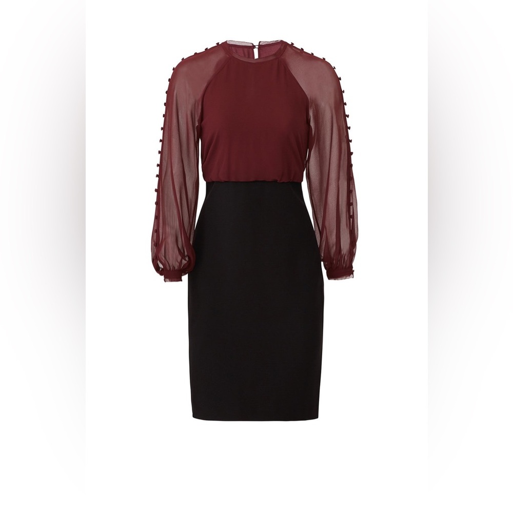 Badgley Mischka Burgundy and Black Dress